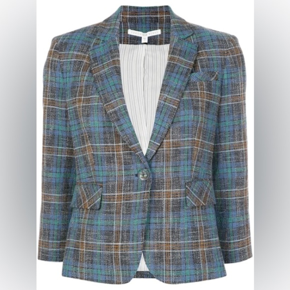 Veronica Beard Martel Plaid Dickey Jacket Blazer 4